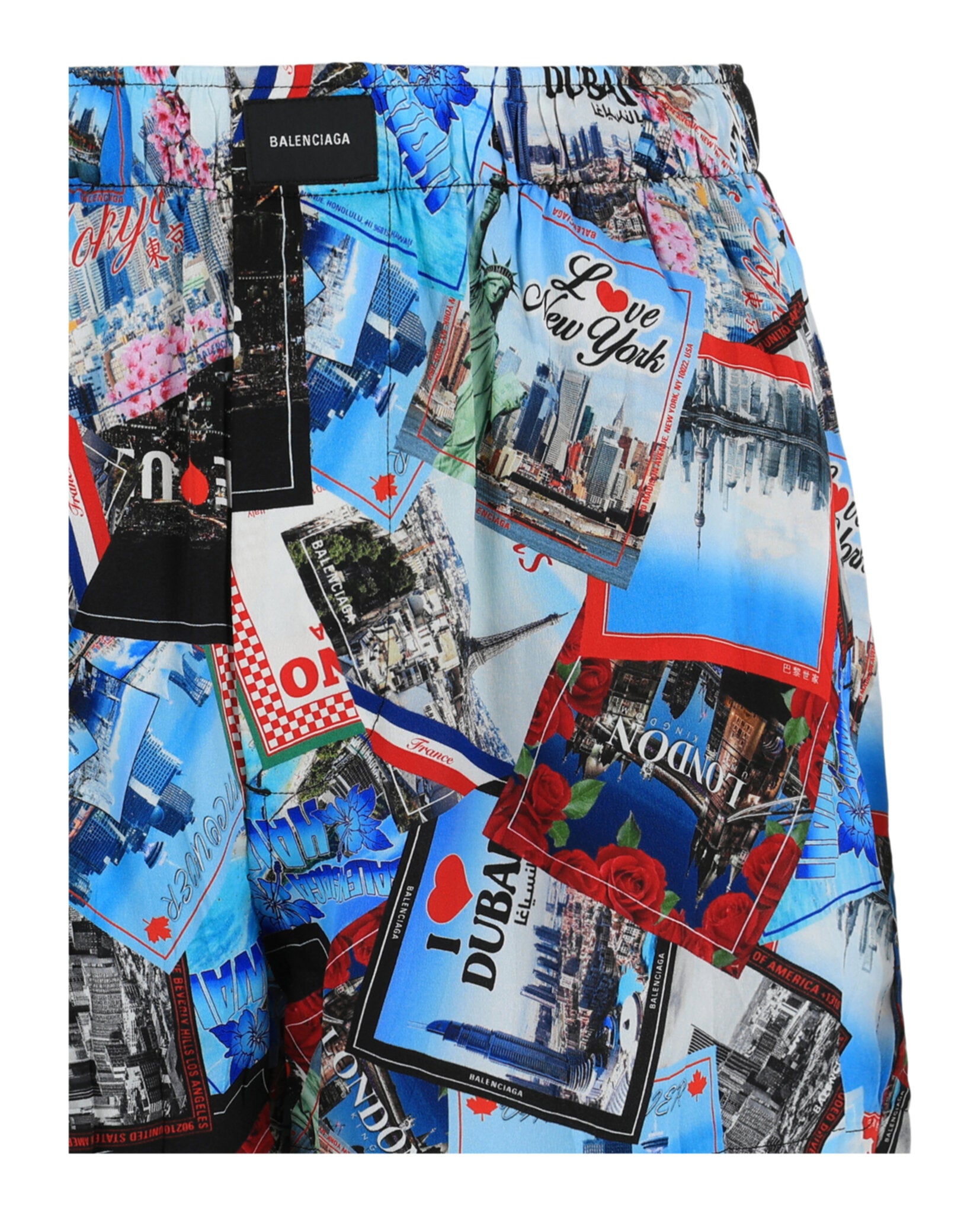 Balenciaga Balenciaga Womens Mixed Scraves Silk Crepe Pyjama Shorts
