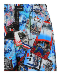 Balenciaga Balenciaga Womens Mixed Scraves Silk Crepe Pyjama Shorts