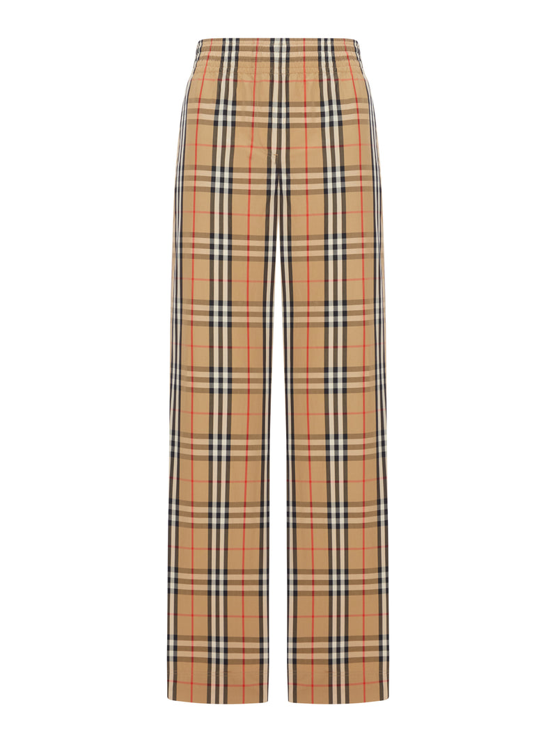 Burberry Women Check Cotton Trousers