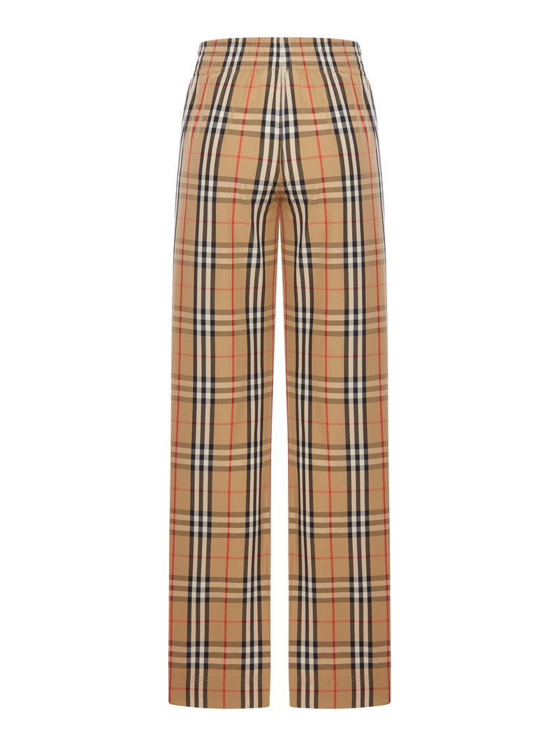 Burberry Women Check Cotton Trousers