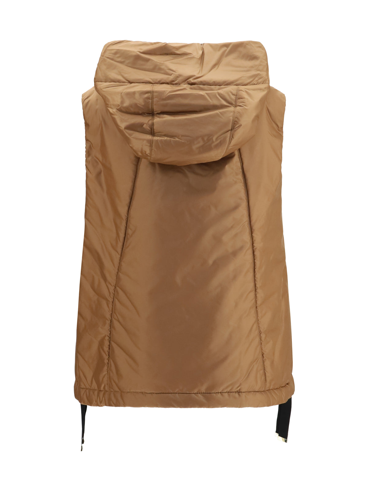 Max Mara The Cube Women Hooded Padded Vest In Water Repellent Canvas
