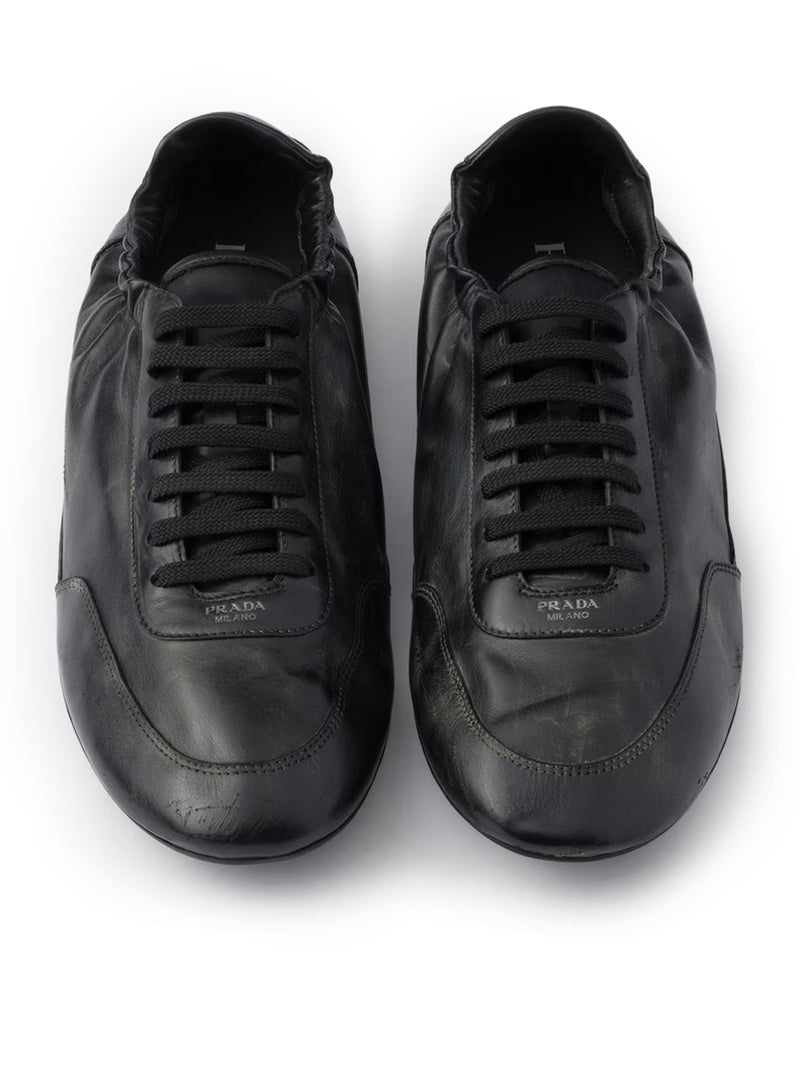 Prada Men Collapse Leather Sneakers
