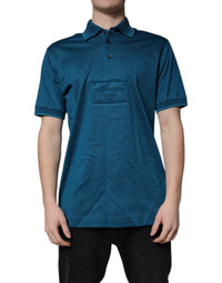 Dolce & Gabbana Blue Logo Cotton Men Polo Shirt Men's T-shirt