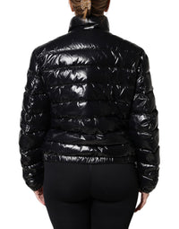 Dolce & Gabbana Dolce & Gabbana Black Logo Plaque Full Zip Puffer Women's Jacket