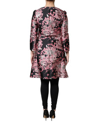Dolce & Gabbana Dolce & Gabbana Pink Black Floral Brocade Trenchcoat Women's Jacket