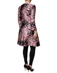 Dolce & Gabbana Dolce & Gabbana Pink Black Floral Brocade Trenchcoat Women's Jacket