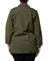 Dolce & Gabbana Dolce & Gabbana Military Green Queen Embellished Coat Women's Jacket