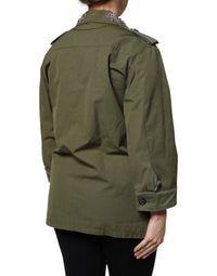 Dolce & Gabbana Dolce & Gabbana Military Green Queen Embellished Coat Women's Jacket