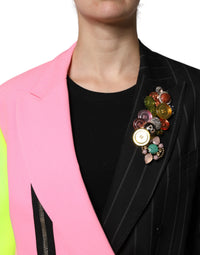 Dolce & Gabbana Dolce & Gabbana Multicolor Patchwork Embellished Coat Women's Jacket