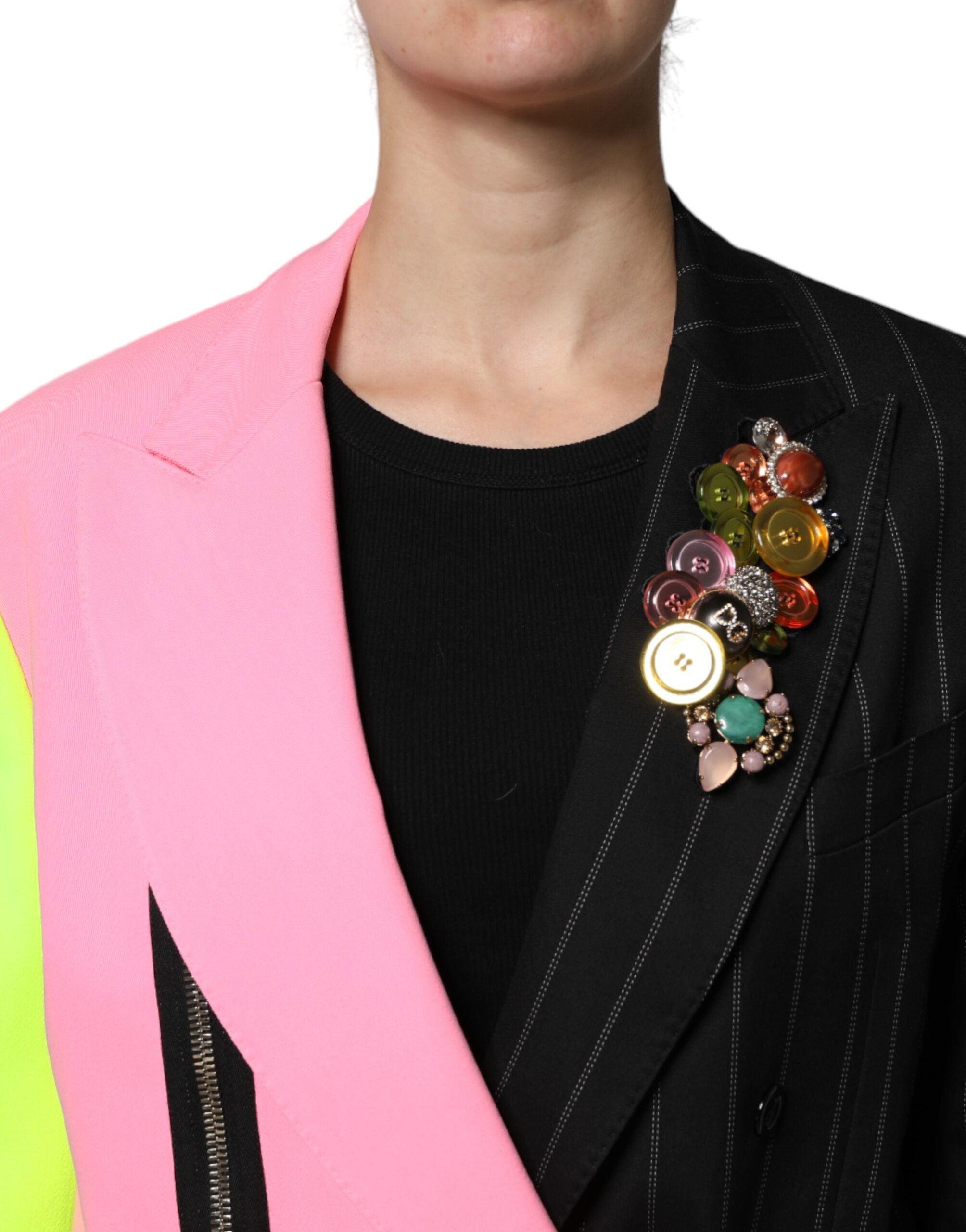 Dolce & Gabbana Dolce & Gabbana Multicolor Patchwork Embellished Coat Women's Jacket