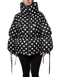 Dolce & Gabbana Dolce & Gabbana Black White Polka Dot Full Zip Puffer Women's Jacket