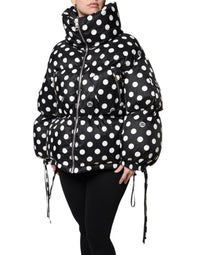Dolce & Gabbana Dolce & Gabbana Black White Polka Dot Full Zip Puffer Women's Jacket