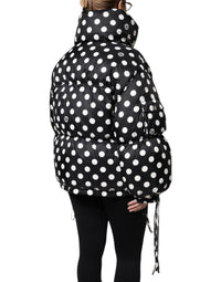 Dolce & Gabbana Dolce & Gabbana Black White Polka Dot Full Zip Puffer Women's Jacket