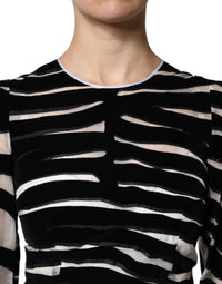 Dolce & Gabbana Black White Zebra A-line Sheath Mini Women's Dress