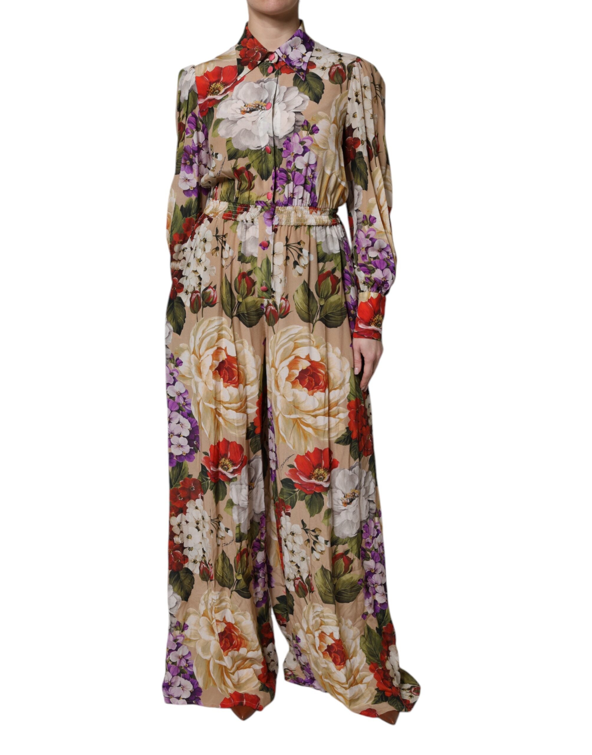 Dolce & Gabbana Dolce & Gabbana Multicolor Floral Wide Leg Jumpsuit Women's Dress