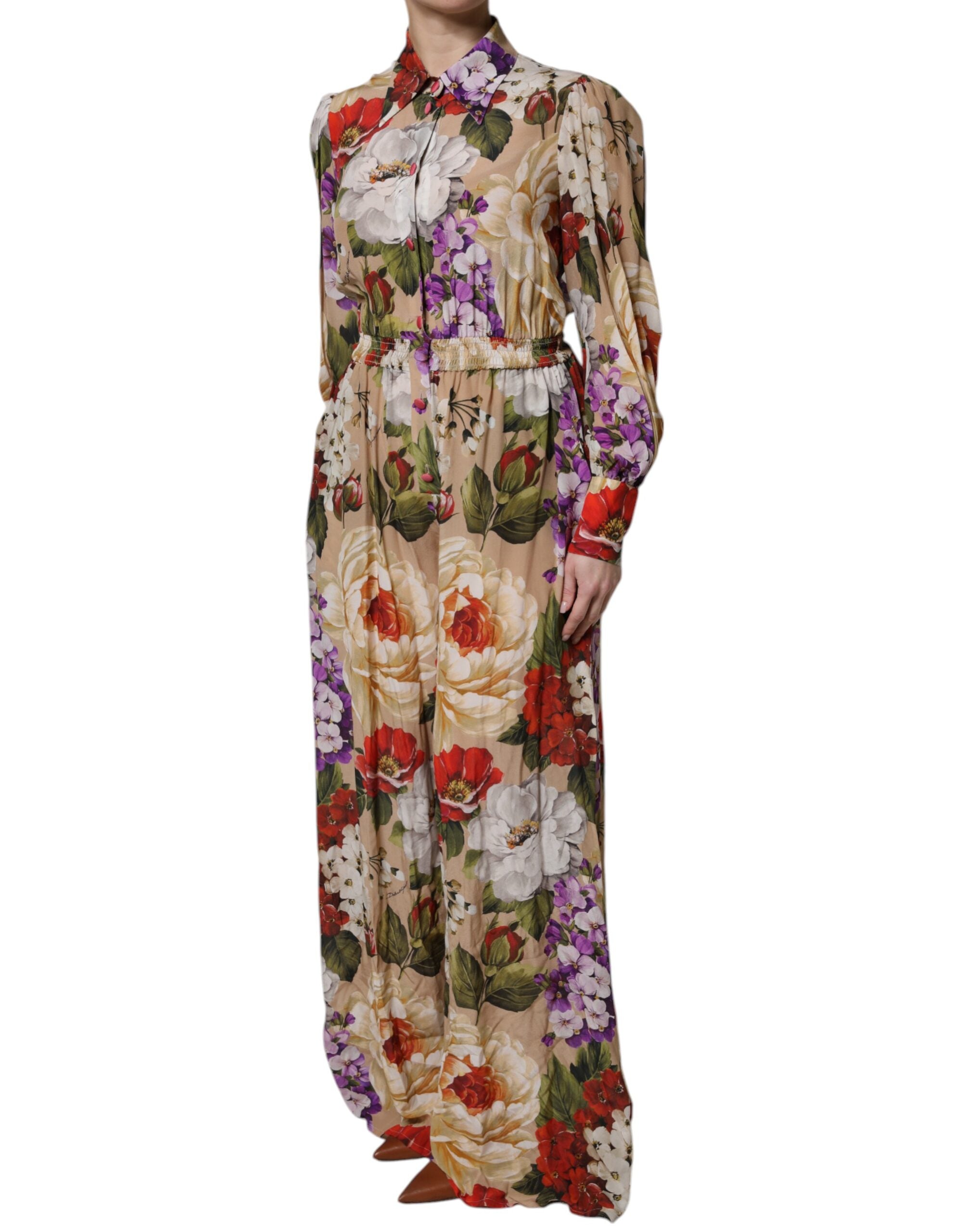 Dolce & Gabbana Dolce & Gabbana Multicolor Floral Wide Leg Jumpsuit Women's Dress