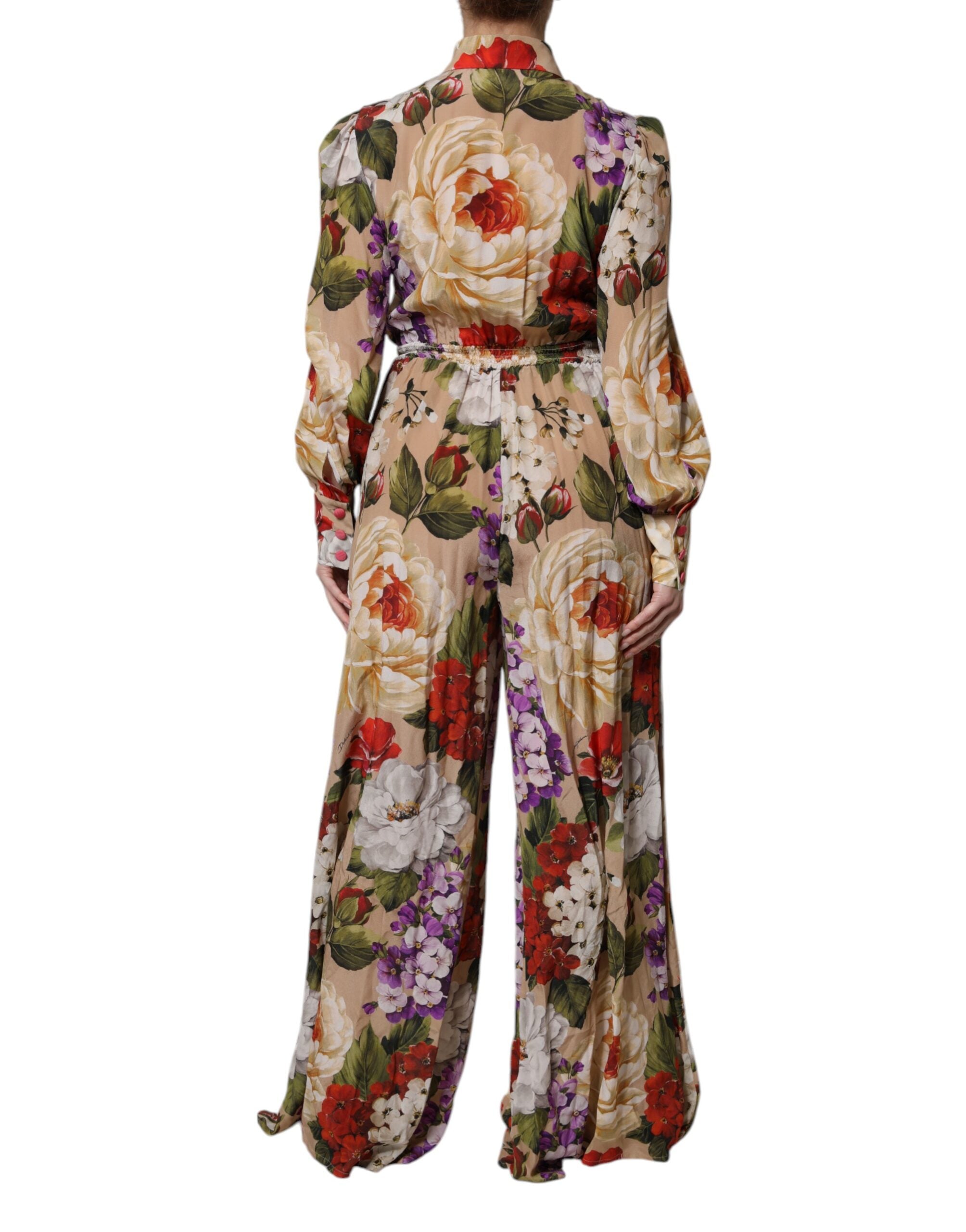 Dolce & Gabbana Dolce & Gabbana Multicolor Floral Wide Leg Jumpsuit Women's Dress