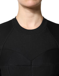 Dolce & Gabbana Black Cotton Long Sleeves A-line Mini Women's Dress