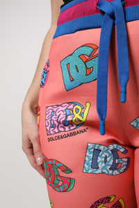Dolce & Gabbana Pink Logo Monogram Jogger SweatWomen's Women's Pants