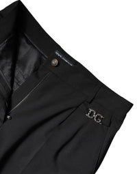 Dolce & Gabbana Black Polyester High Waist Dress Women's Pants