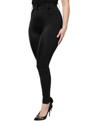 Dolce & Gabbana Black Nylon High Waist Slim Fit Women's Pants