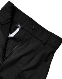 Dolce & Gabbana Black Nylon High Waist Slim Fit Women's Pants