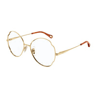 Chloe Chloe Eyeglasses Geometric Full Rim, Gold Frame and Clear Demo Lenses Lens CH0097O001