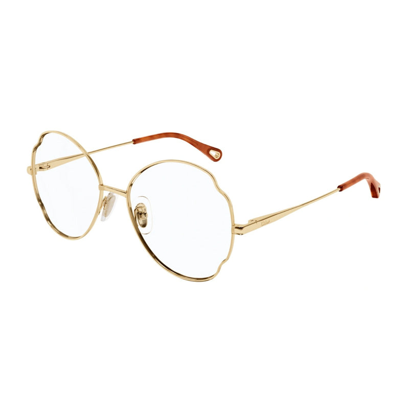 Chloe Chloe Eyeglasses Geometric Full Rim, Gold Frame and Clear Demo Lenses Lens CH0097O001