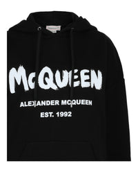 Alexander McQueen Womens Graffiti Logo Hoodie