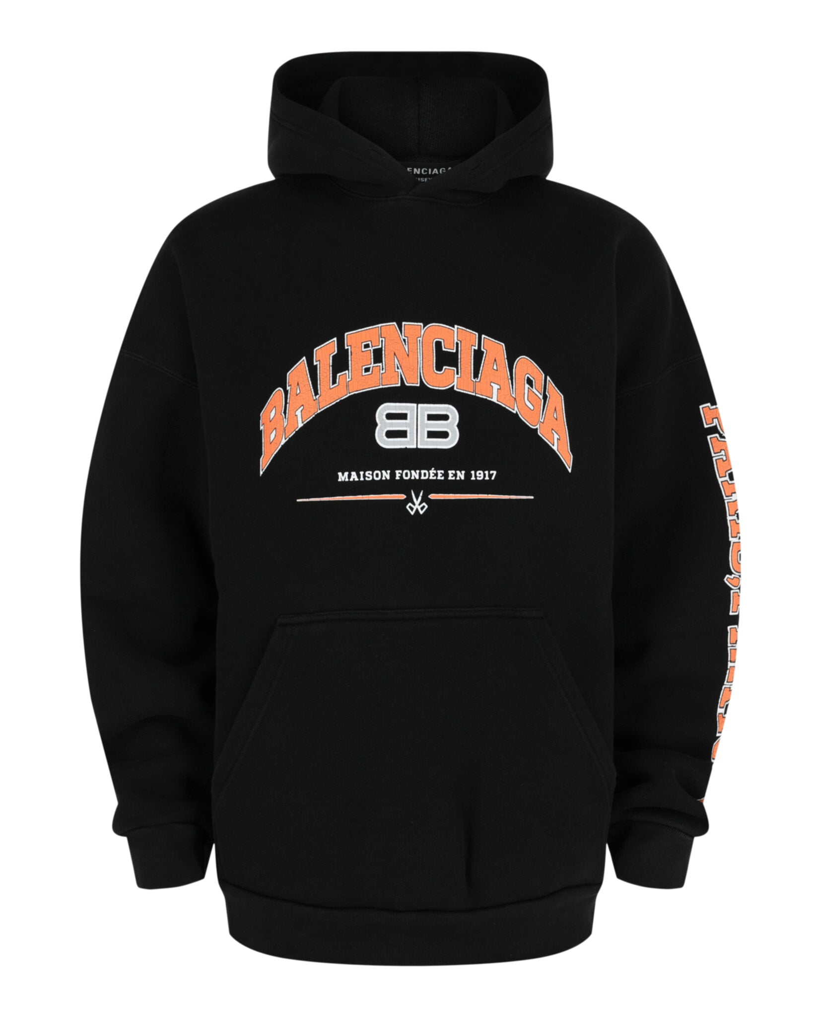 Balenciaga Mens Oversized Logo Print Hoodie