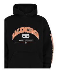 Balenciaga Mens Oversized Logo Print Hoodie