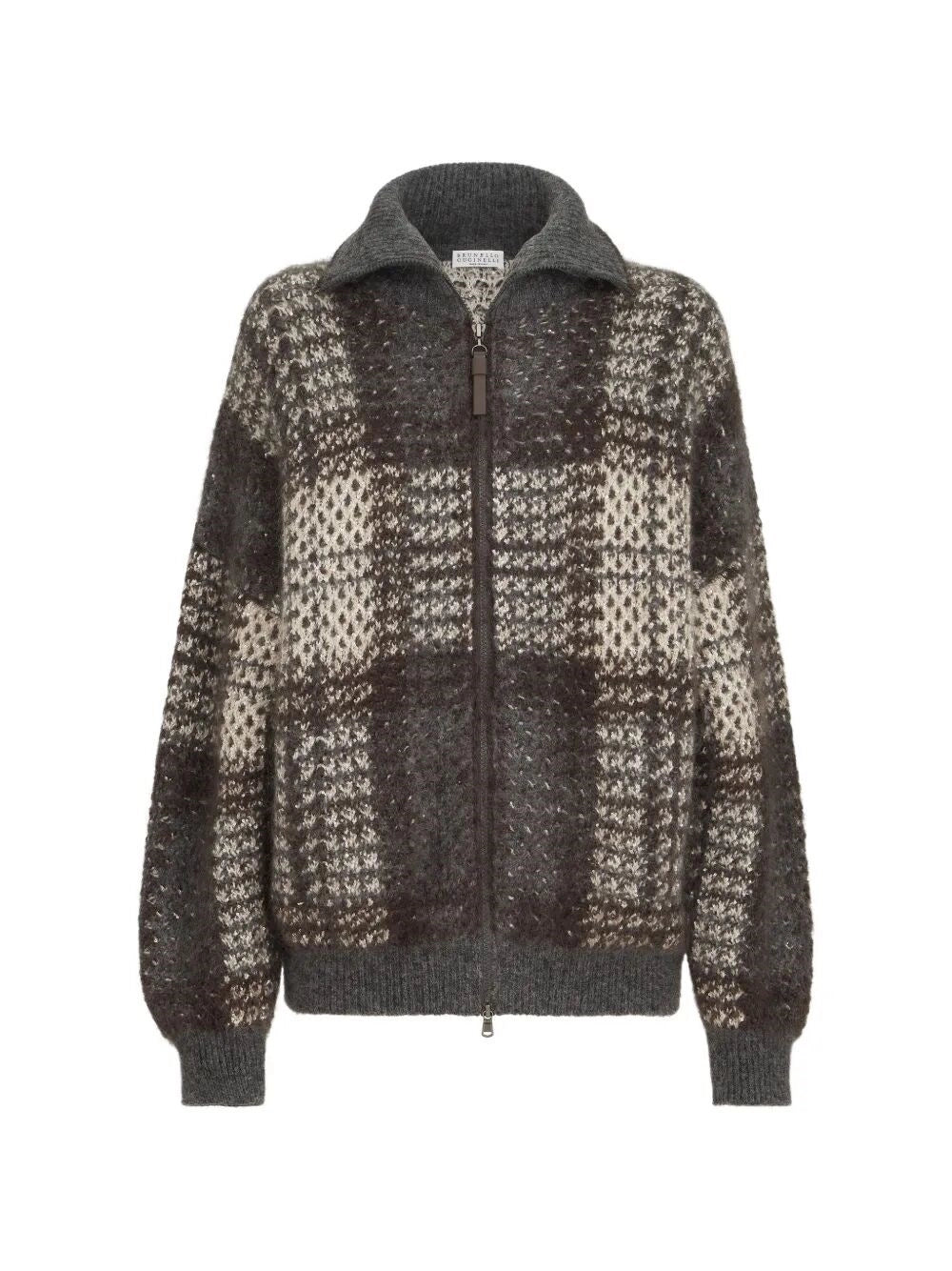 Brunello cucinelli Brunello Cucinelli Women Dazzling Tartan Double  Knit Cardigan