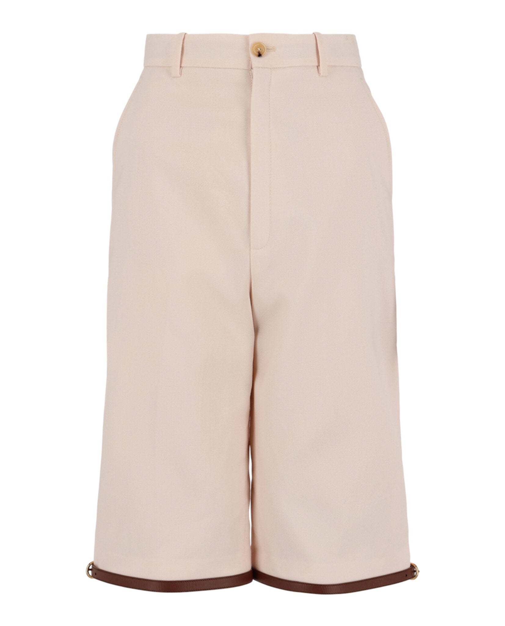 Gucci Womens Leather Trimmed Knee-Length Shorts
