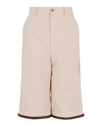 Gucci Womens Leather Trimmed Knee-Length Shorts