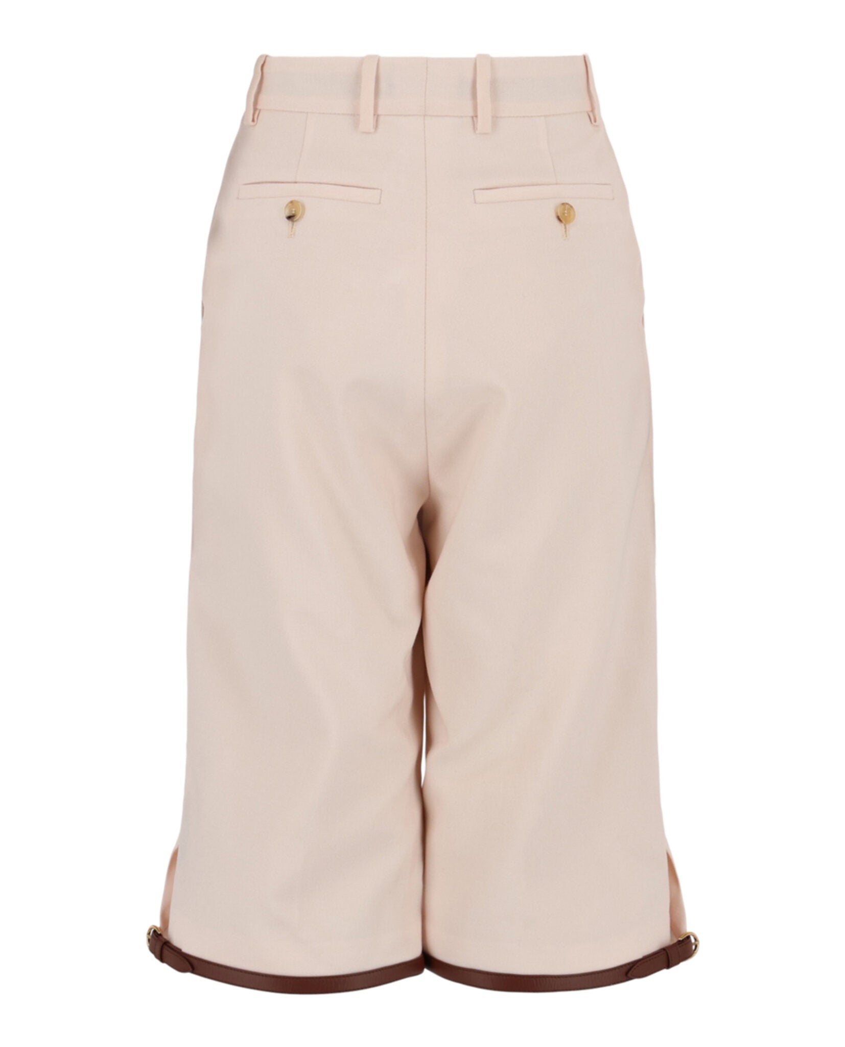 Gucci Womens Leather Trimmed Knee-Length Shorts