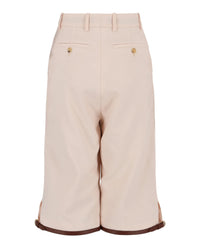 Gucci Womens Leather Trimmed Knee-Length Shorts