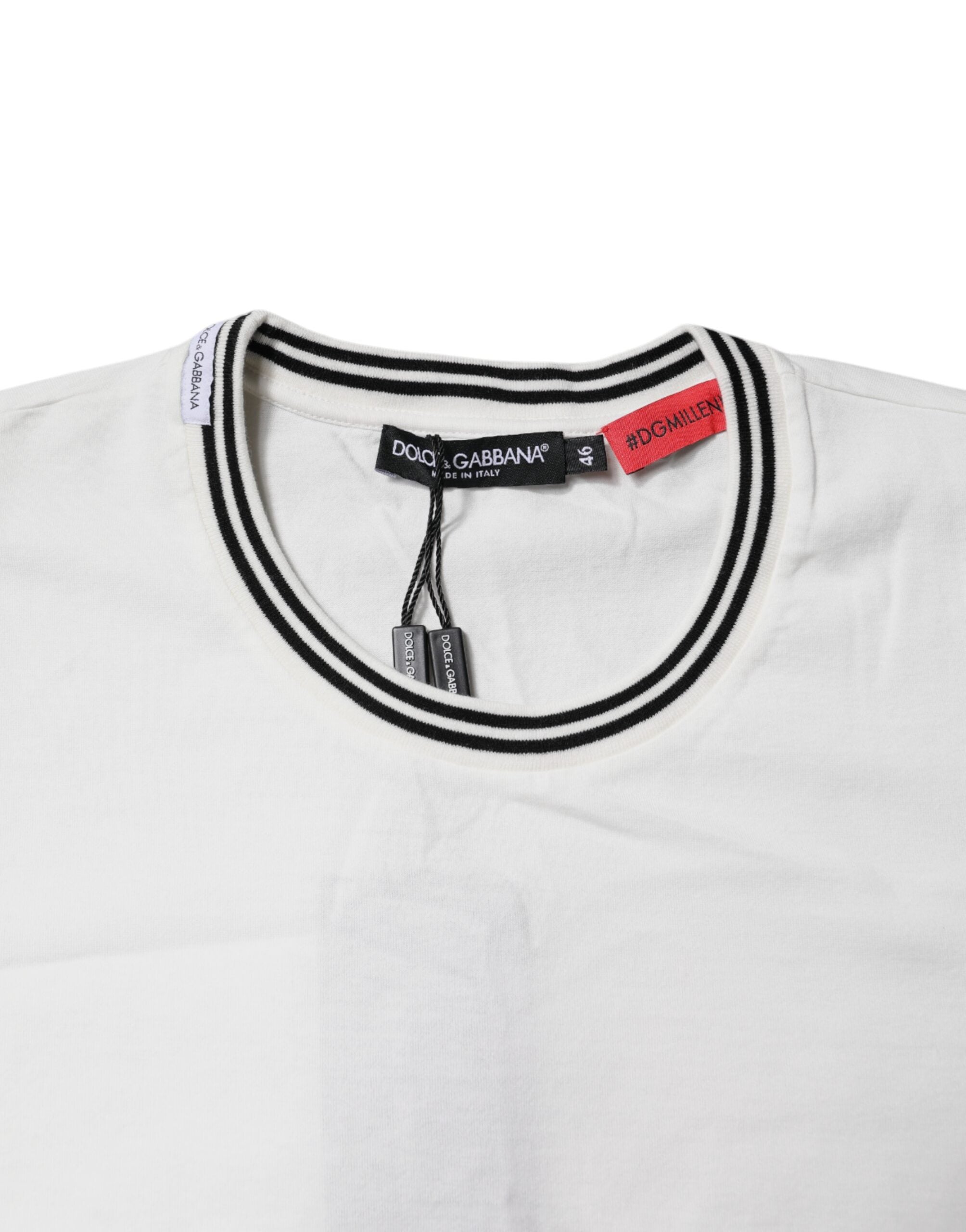 Dolce & Gabbana Dolce & Gabbana White #DGMillennials Cotton Crewneck Women's T-shirt