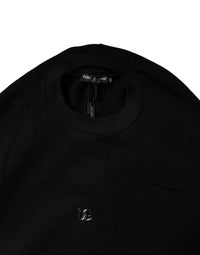 Dolce & Gabbana Black Cotton Crew Neck Sweatshirt Women's Sweater