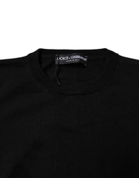 Dolce & Gabbana Black Wool Knit Crew Neck Pullover Women's Sweater