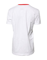 Dolce & Gabbana White Graphic Print Cotton Crew Neck Women's T-shirt