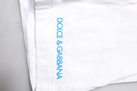 Dolce & Gabbana White Graphic Print Cotton Crew Neck Women's T-shirt
