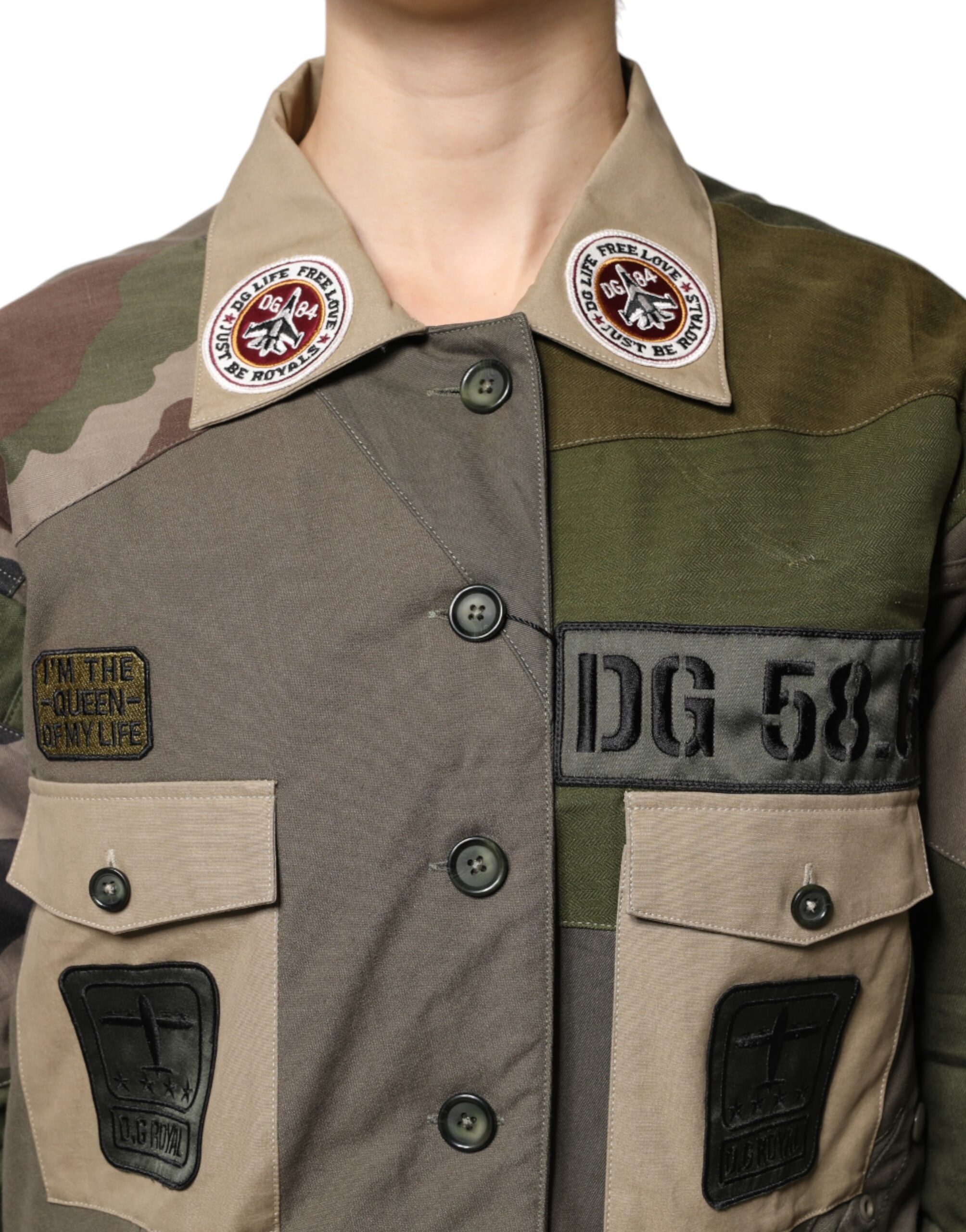 Dolce & Gabbana Dolce & Gabbana Military Green Cotton Button Down Women's Jacket