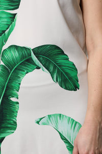 Dolce & Gabbana White Banana Leaf Print Round Neck Tank Women's Top