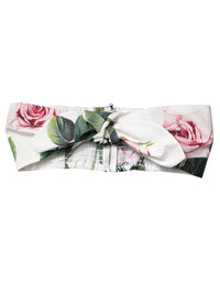 Dolce & Gabbana White Floral Print Cropped Bustier Corset Women's Top