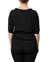 Dolce & Gabbana Black Button Down Short Sleeve Blouse Women's Top