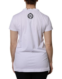 Dolce & Gabbana White Necklace Cotton Short Sleeve Women's T-shirt