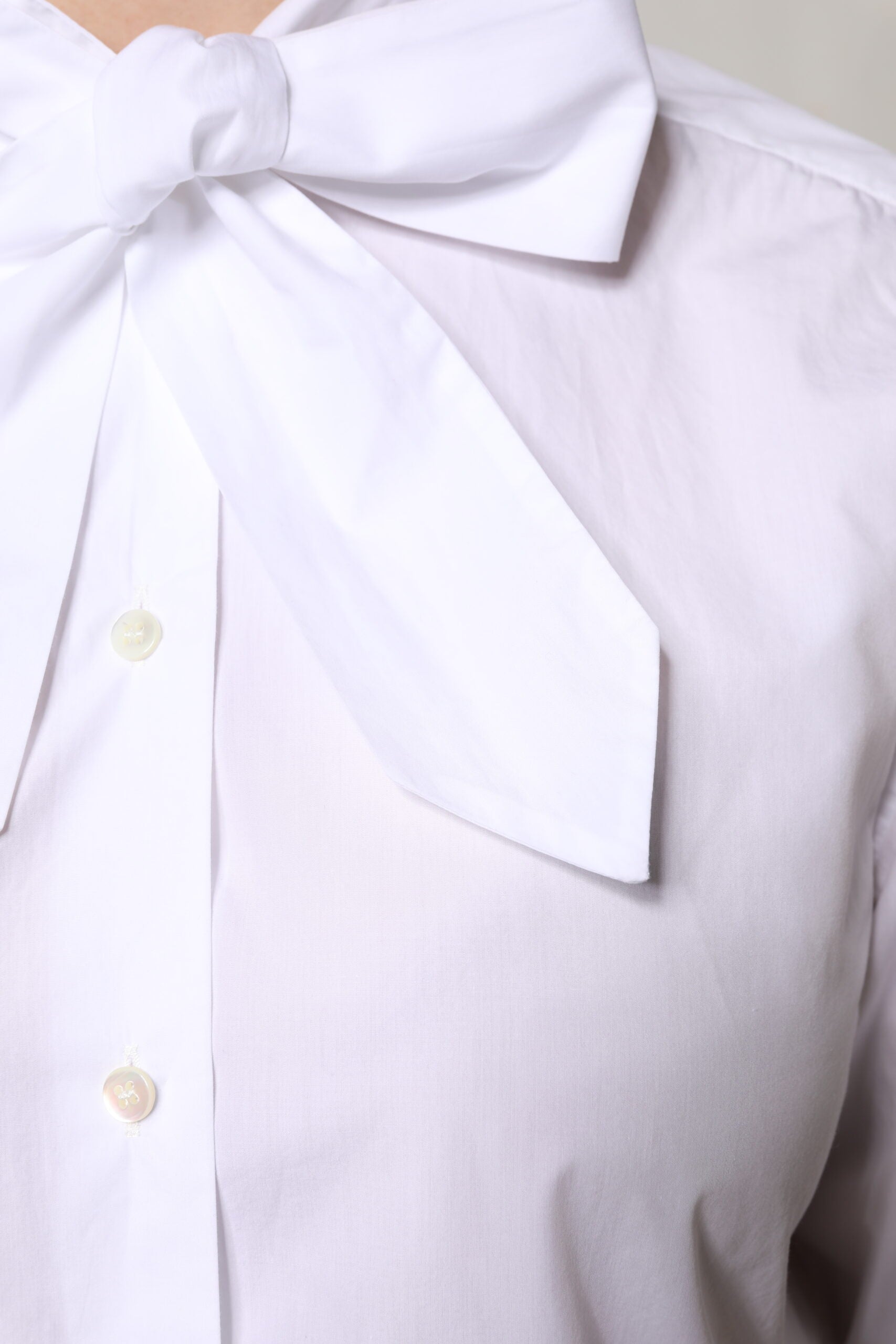 Dolce & Gabbana White Ascot Collar Long Sleeve Blouse Women's Top