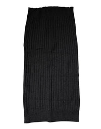 Dolce & Gabbana Black Cashmere Knitted Neck Warmer Foulard Men's Scarf