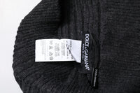 Dolce & Gabbana Black Cashmere Knitted Neck Warmer Foulard Men's Scarf