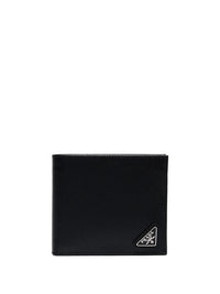 PRADA Portafoglio Bi-Fold Con Portamonete In Pelle Saffiano Women